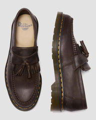 Distressed Leather Tassel Loafers
