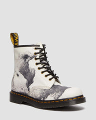 Abstract Print Leather Boots