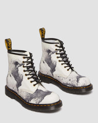 Abstract Print Leather Boots
