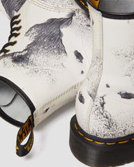Abstract Print Leather Boots