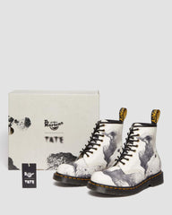 Abstract Print Leather Boots