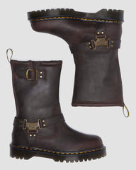 Rugged Leather Biker Boots