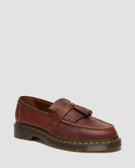 Brown Leather Yellow Stitch Loafers