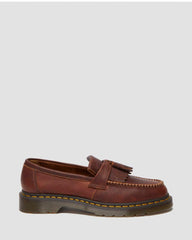 Brown Leather Yellow Stitch Loafers