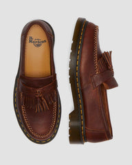 Brown Leather Yellow Stitch Loafers