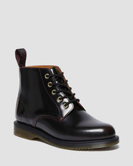 Polished Leather Lace Up Boots