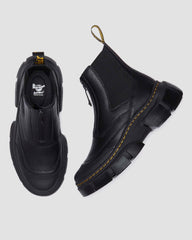 Front Zip Leather Boots