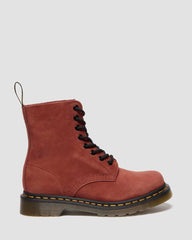 Red Nubuck Lace Up Boots