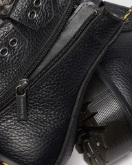 Textured Leather Combat Boots