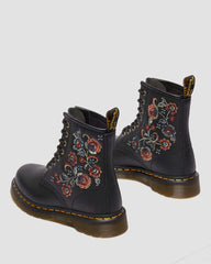 Floral Stitch Combat Boots
