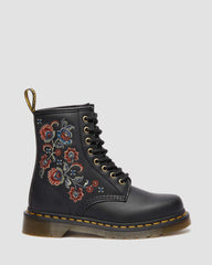 Floral Stitch Combat Boots