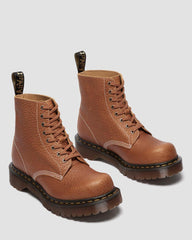 Textured Brown Combat Boots