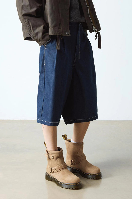 Harness Strap Suede Boots