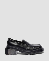 Square Toe Ruched Leather Loafers