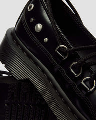 Laced Studded Leather Flats