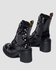 Studded Leather Flare Boots