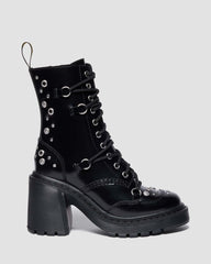 Studded Leather Flare Boots