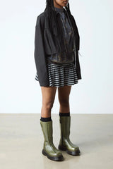 Green Platform Tall Boots