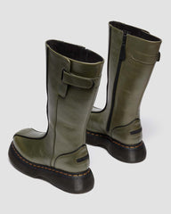 Green Platform Tall Boots