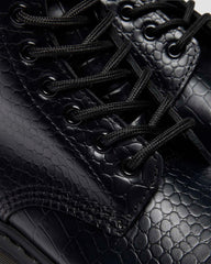 Croc Emboss Leather Boots