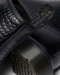 Croc Emboss Leather Boots