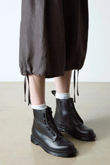 Monochrome Leather Ankle Boots