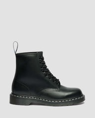 Contrast Stitch Leather Boots