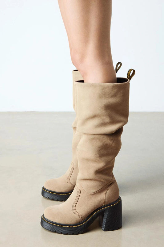 Chunky Suede Knee High Boots