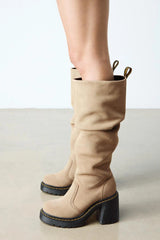 Chunky Suede Knee High Boots