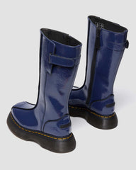 Blue Patent Platform Boots