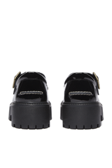 Patent Leather Platform Buckle Shoes