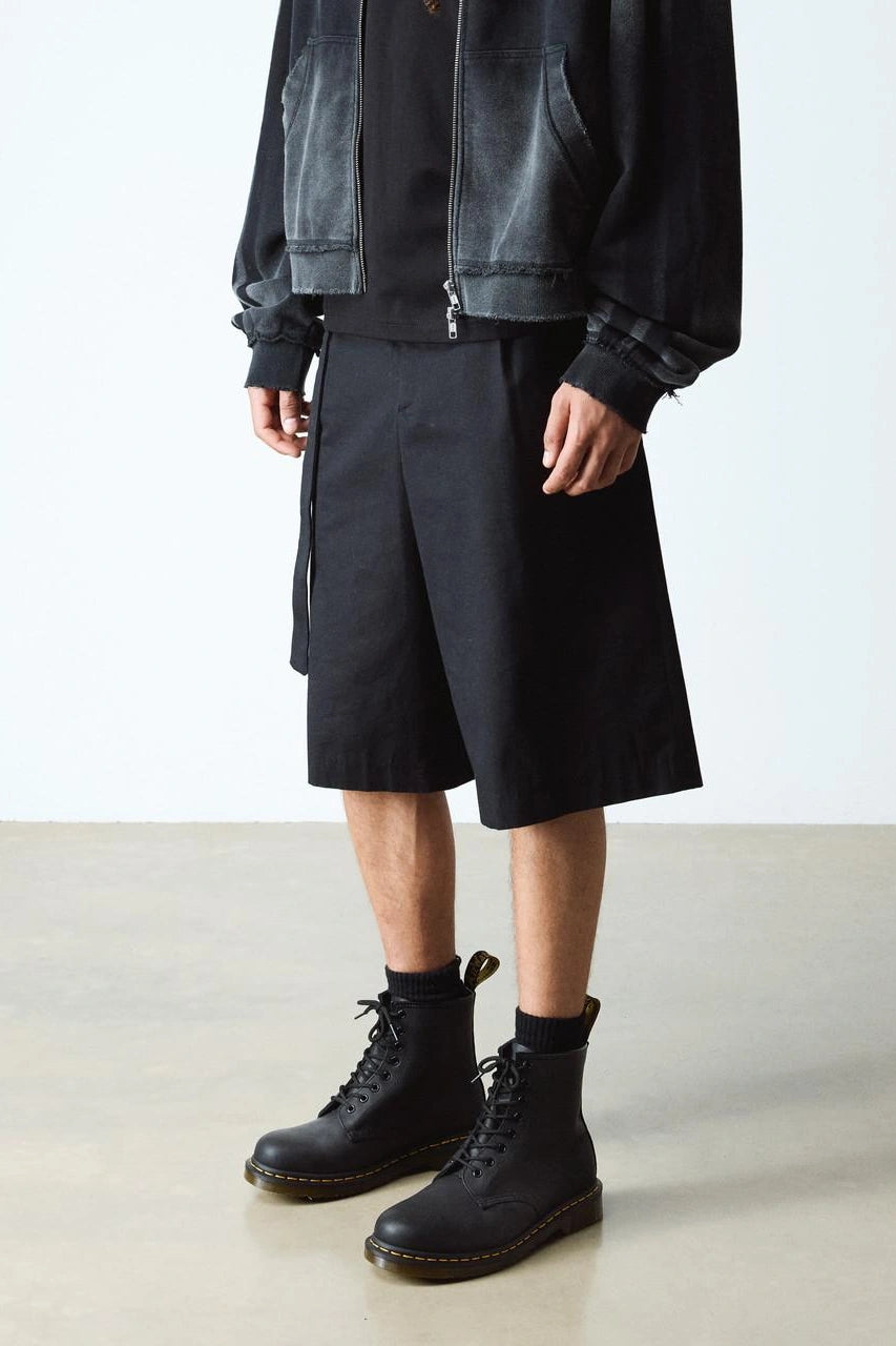 Matte Black Lace Up Boots