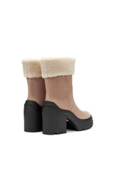 Fuzzy Lined Heeled Boots