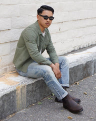 Distressed Leather Chelsea Boots