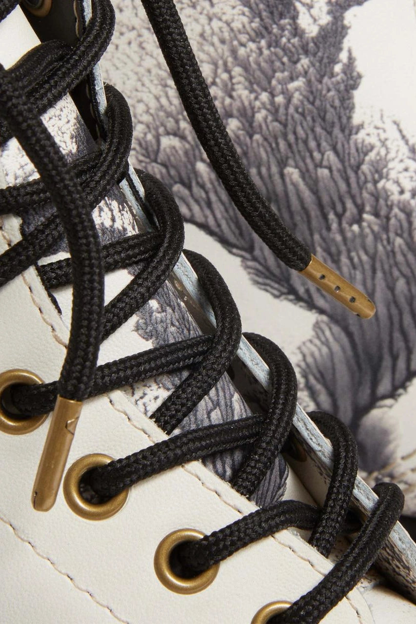 Abstract Print Leather Boots