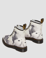 Abstract Print Leather Boots