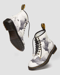 Abstract Print Leather Boots