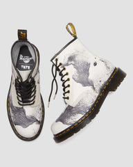 Abstract Print Leather Boots