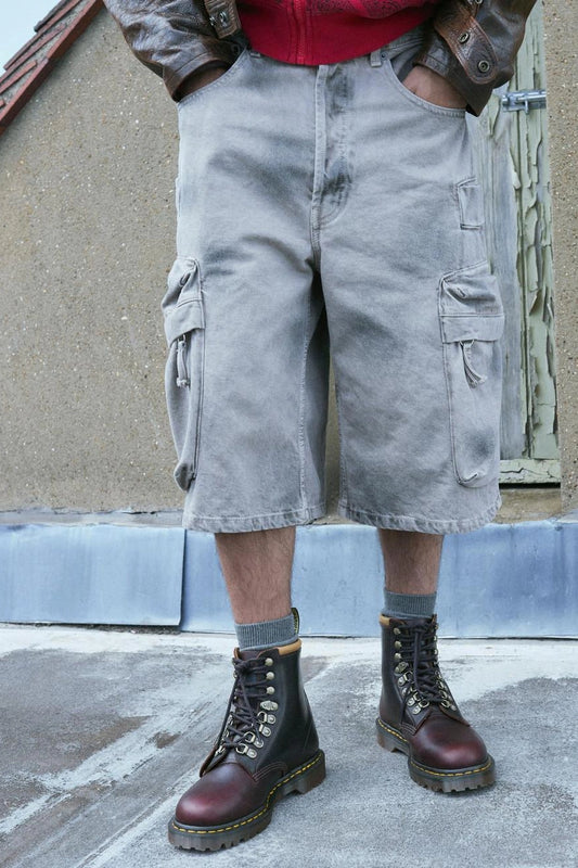 Leather Lace Up Collar Boots