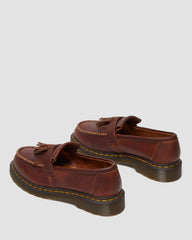 Brown Leather Yellow Stitch Loafers