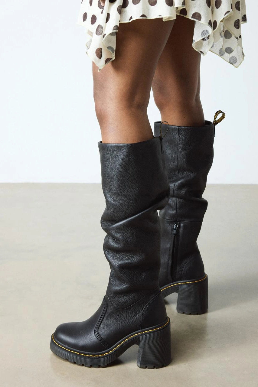Leather Platform Tall Boots