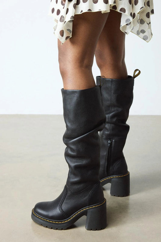 Leather Platform Tall Boots