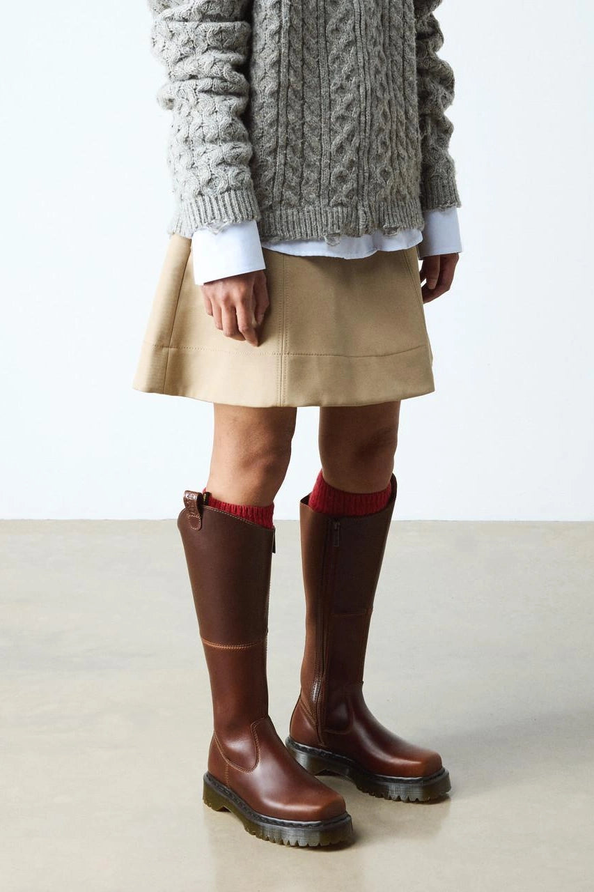 Square Toe Knee High Boots