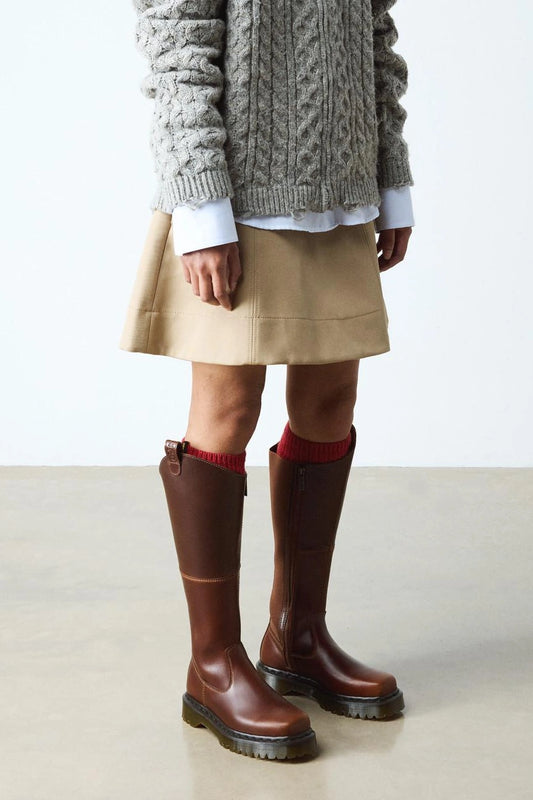 Square Toe Knee High Boots