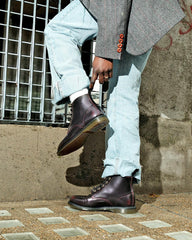 Polished Leather Lace Up Boots