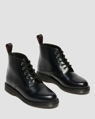 Sleek Polished Lace Up Boots