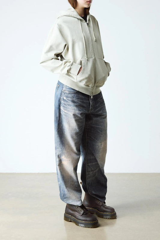 Distressed Leather Platform Boots