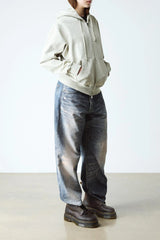 Distressed Leather Platform Boots