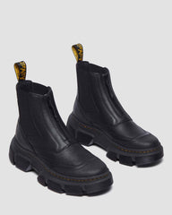 Front Zip Leather Boots