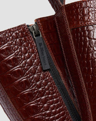 Chunky Croc Embossed Leather Boots